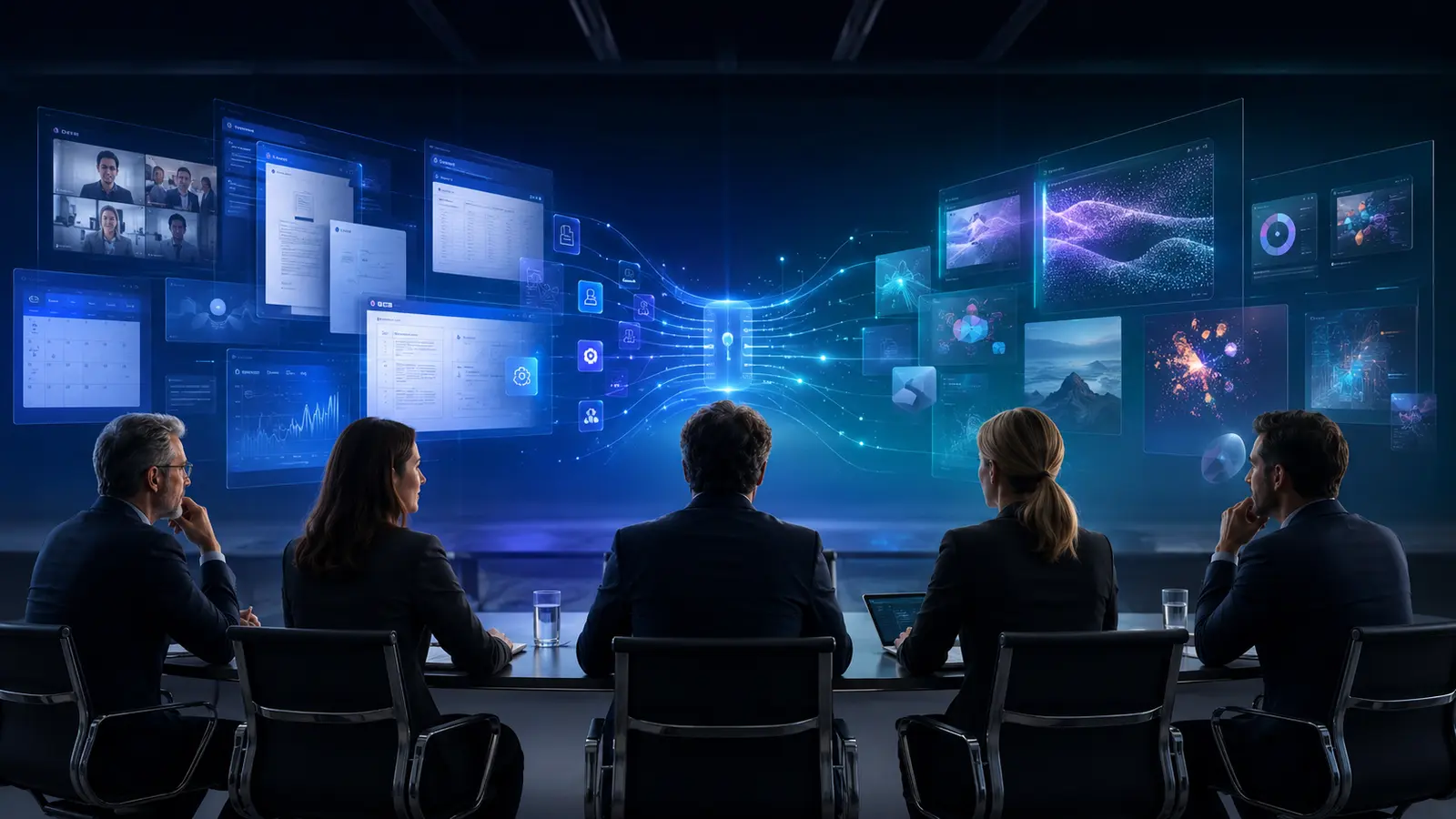 Décideurs comparant Microsoft 365 Copilot et ChatGPT Enterprise pour différents usages professionnels