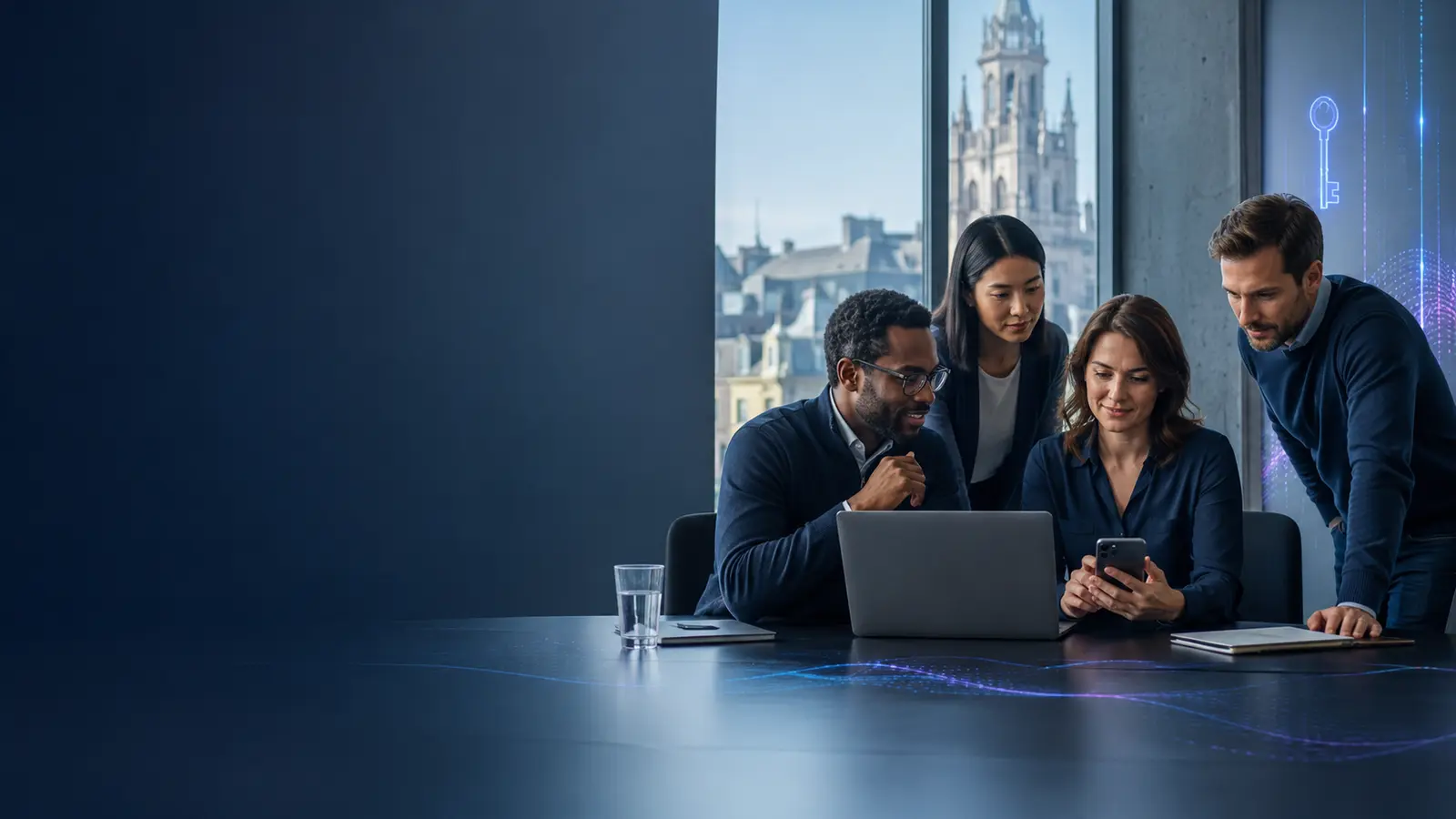 Équipe IT préparant le passage aux passkeys Microsoft Entra dans une organisation belge