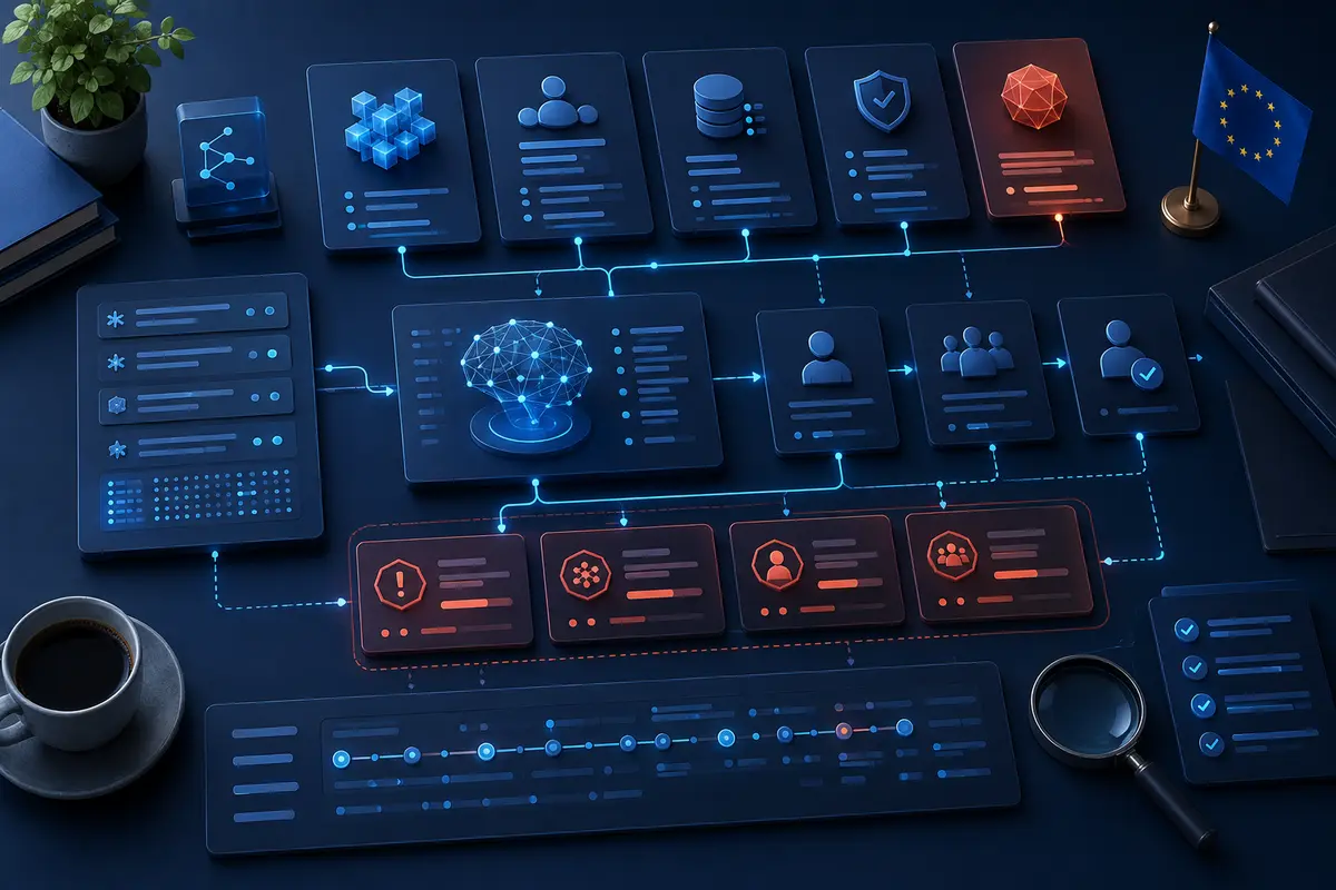 Responsable IT et responsable métier structurant un registre des systèmes d’intelligence artificielle