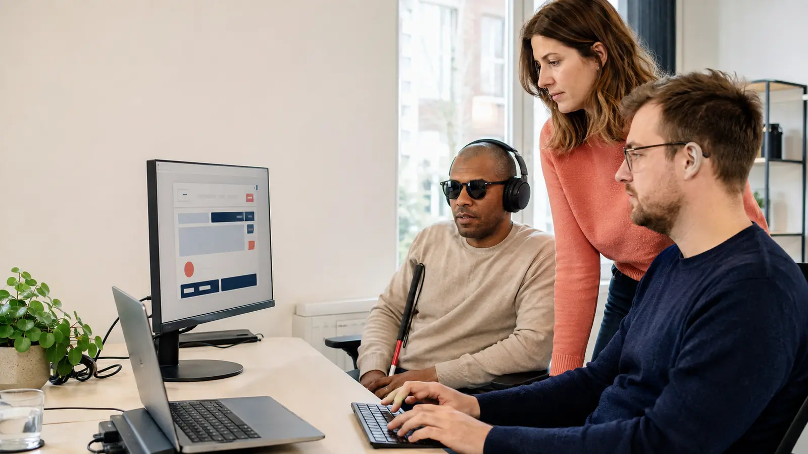 Équipe web testant au clavier et avec un lecteur d’écran l’accessibilité d’un tunnel d’achat