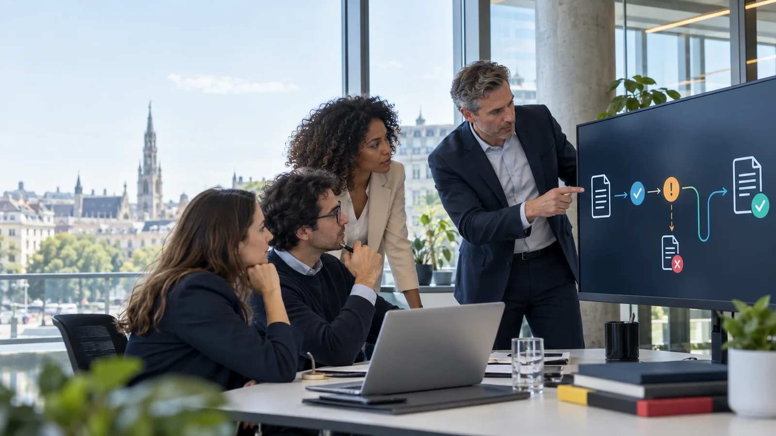 Équipe belge analysant le rejet d’une facture électronique structurée