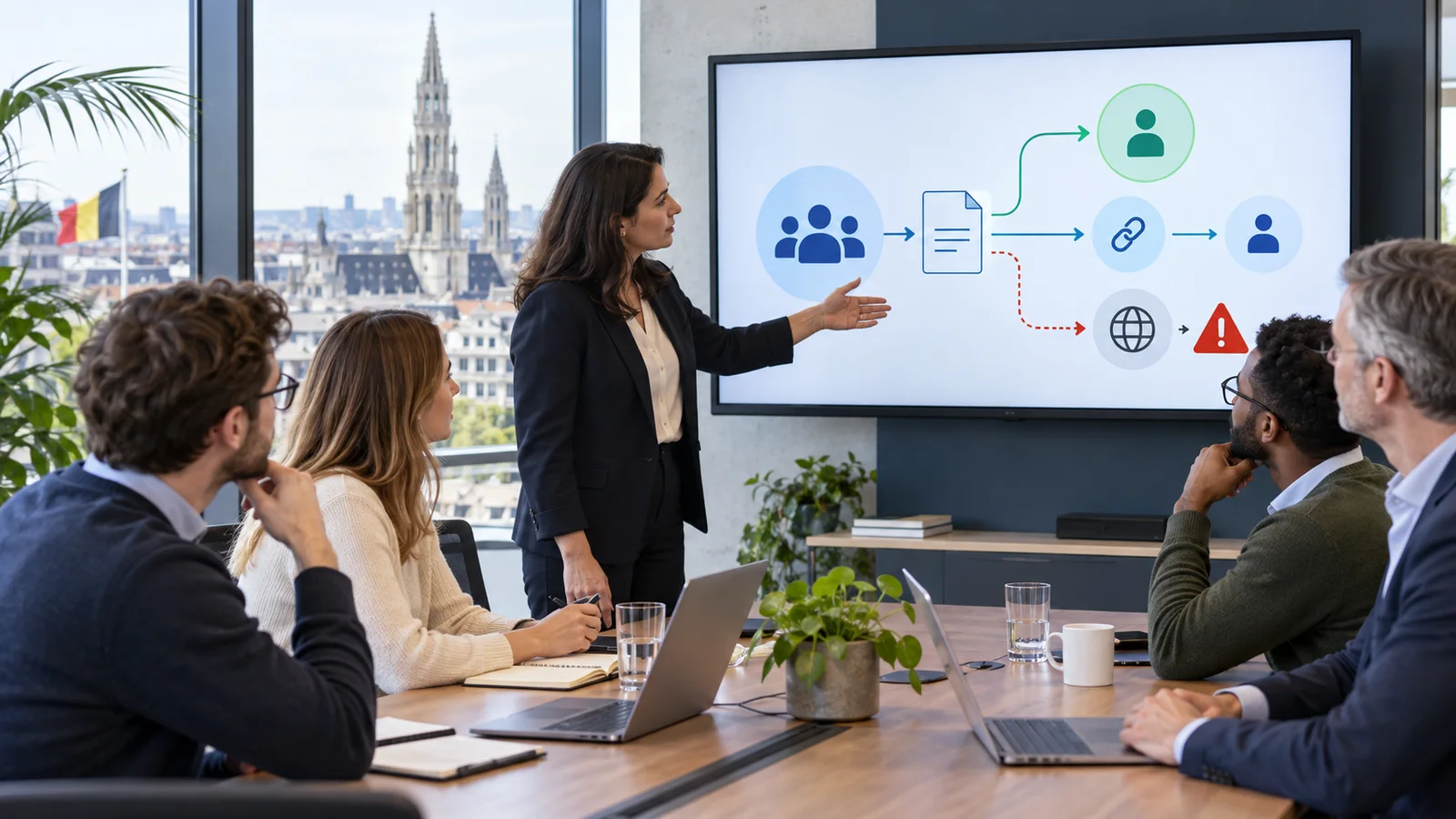 Équipe belge organisant le partage externe de documents SharePoint