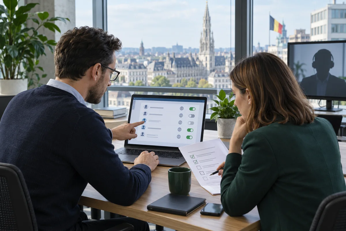 Responsable métier et administrateur révisant les accès SharePoint externes